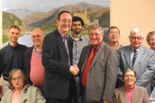 Alan Hilliar with Adrian Collett and local party members