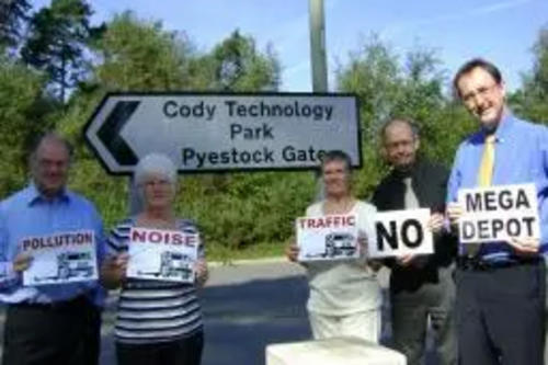 Local Lib Dems campaigning against the Pyestock mega-depot